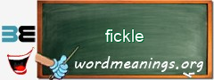 WordMeaning blackboard for fickle